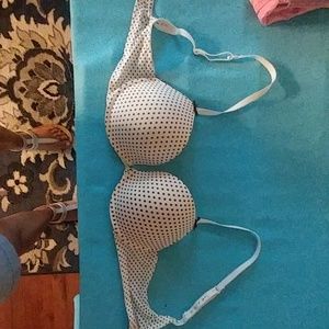 White polka dot bra